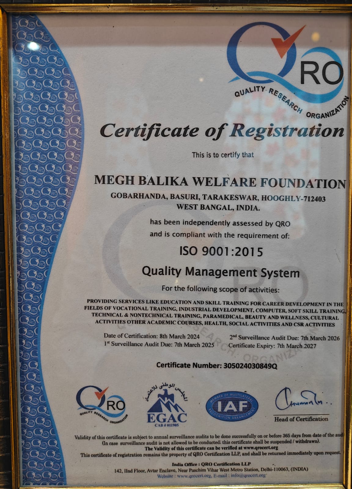 ISO Certificate